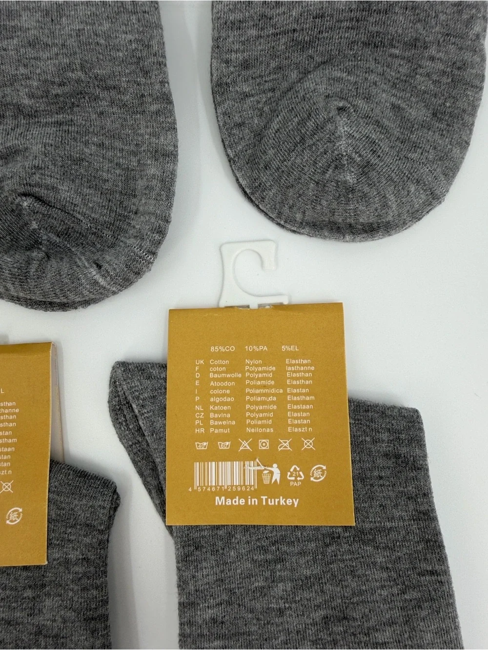 On Running Performance Gray Logo Mid-Crew Socks - 5 Pairs